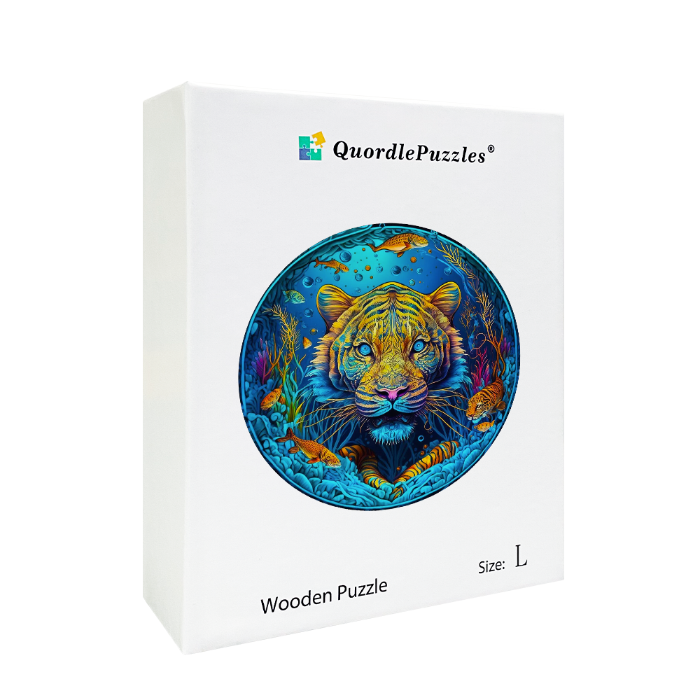 Psychedelic Tiger Wooden Jigsaw Puzzle