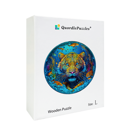 Psychedelic Tiger Wooden Jigsaw Puzzle