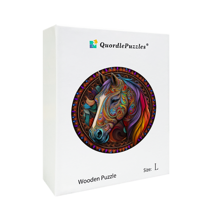Mandala Horse Wooden Jigsaw Puzzle