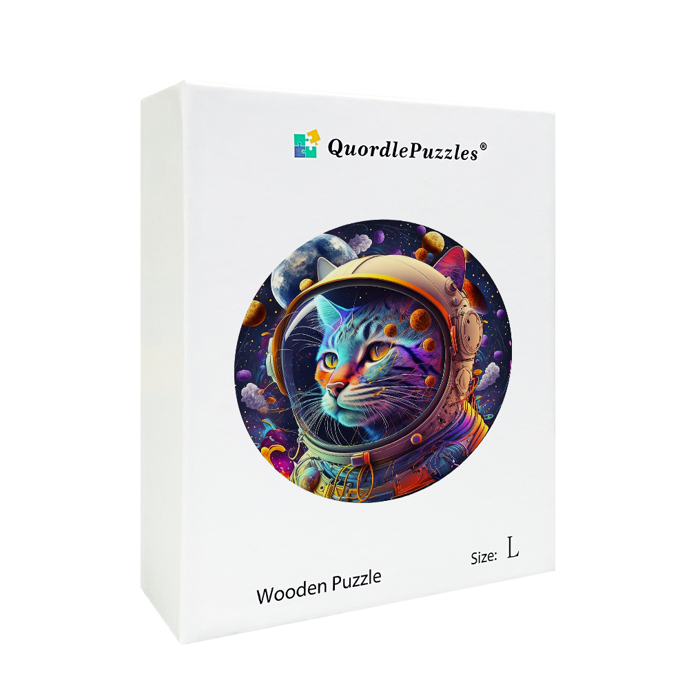 Space Cat Cute Kittens Wooden Jigsaw Puzzle