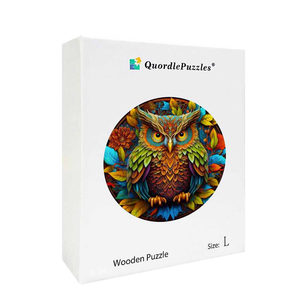 🔥LAST DAY 91% OFF-Mandala Owl Wooden Jigsaw Puzzle