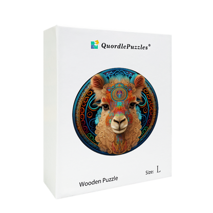 Alpaca Mandala Wooden Jigsaw Puzzle