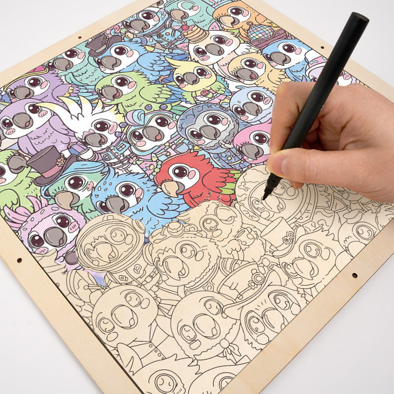 Budgerigar - Wooden Coloring Puzzle