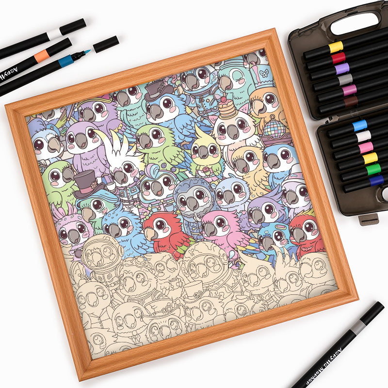 Budgerigar - Wooden Coloring Puzzle