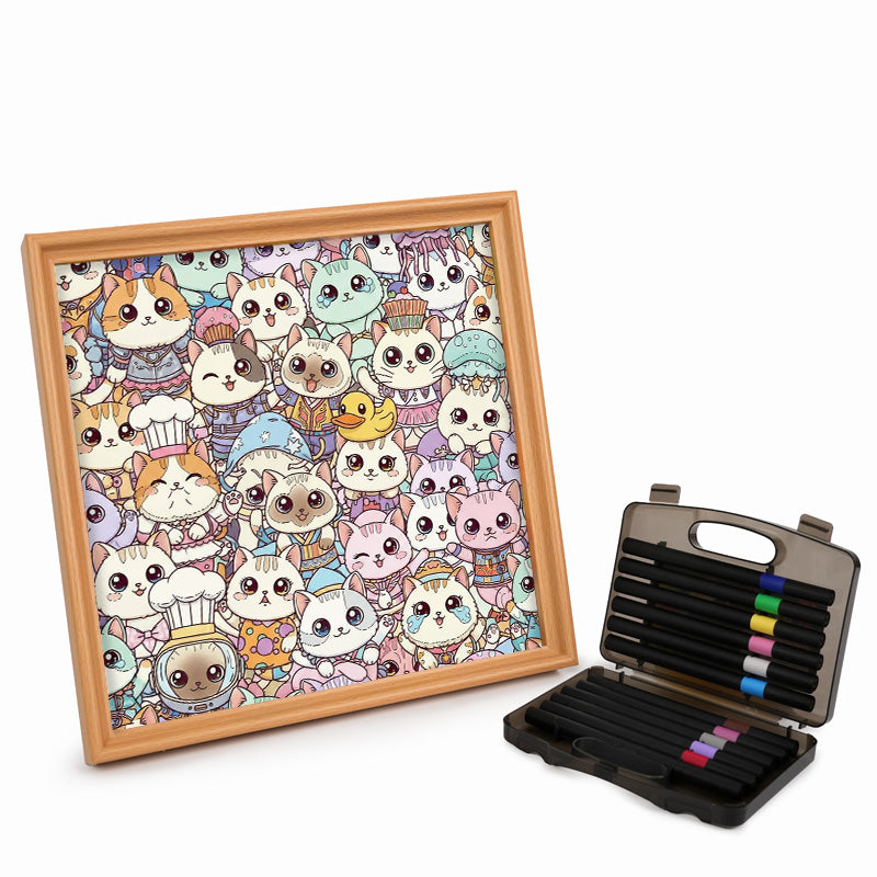 Cat - Wooden Coloring Puzzle