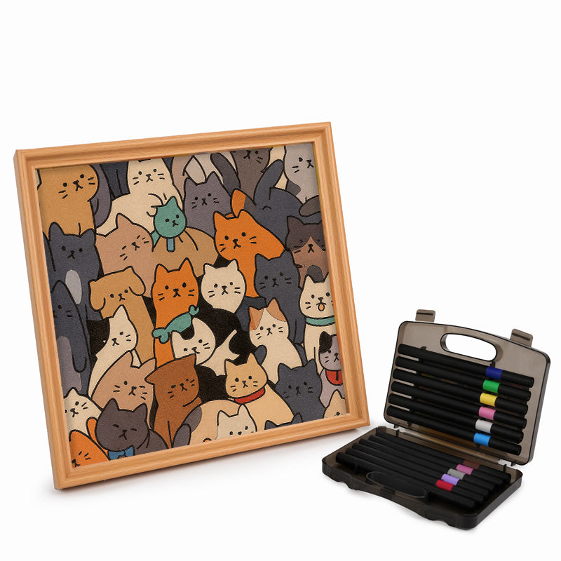 Cats - Wooden Coloring Puzzle