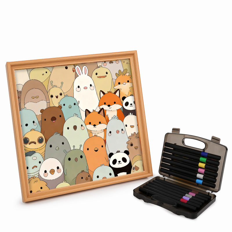 Cuddly Critters - Wooden Coloring Puzzle