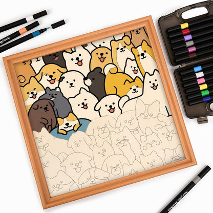 Dogs - Wooden Coloring Puzzle