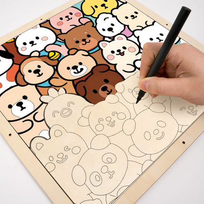 Forest Companions - Wooden Coloring Puzzle