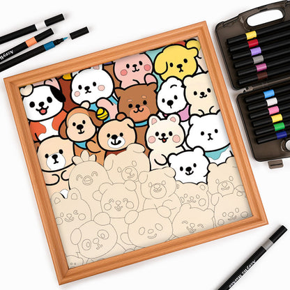 Forest Companions - Wooden Coloring Puzzle