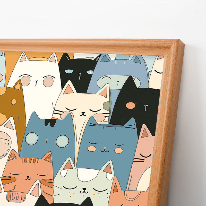 Line Kittens - Wooden Coloring Puzzle