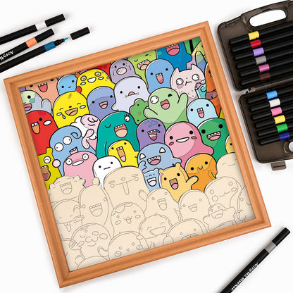Mischief Monsters - Wooden Coloring Puzzle