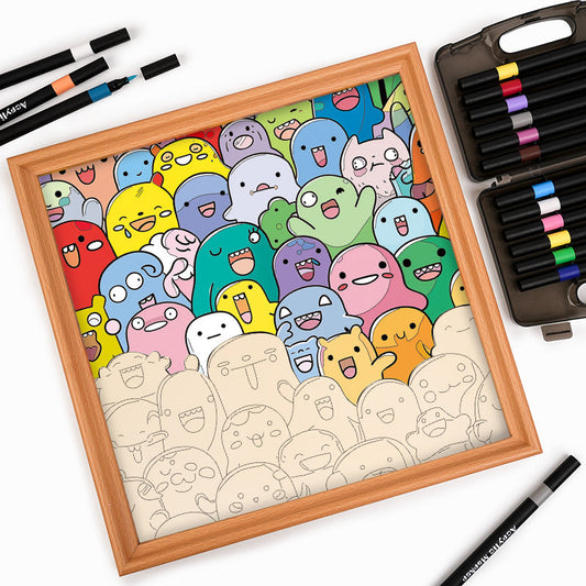 Mischief Monsters - Wooden Coloring Puzzle