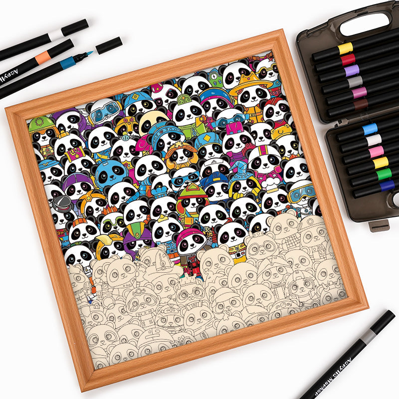 panda - Wooden Coloring Puzzle