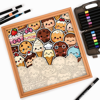 Sweet Treats - Wooden Coloring Puzzle