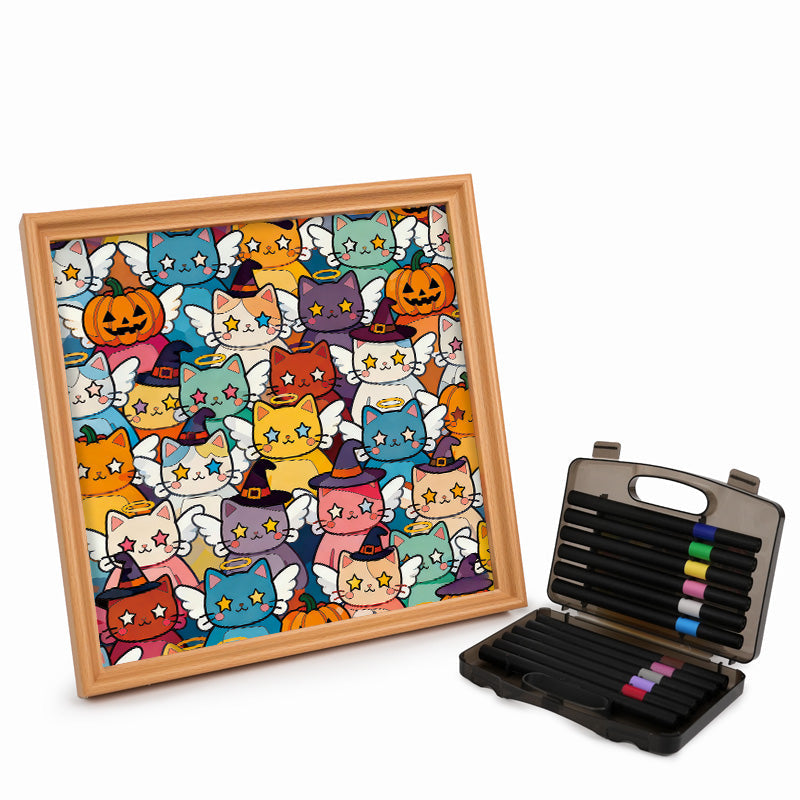 Twinkle Kitty - Wooden Coloring Puzzle