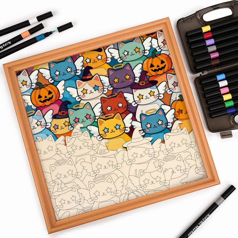Twinkle Kitty - Wooden Coloring Puzzle