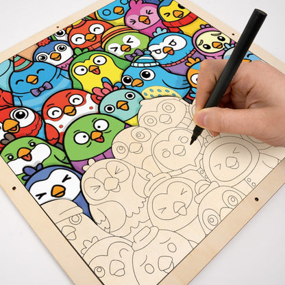 Line Art Puppy - Wooden Coloring Puzzle