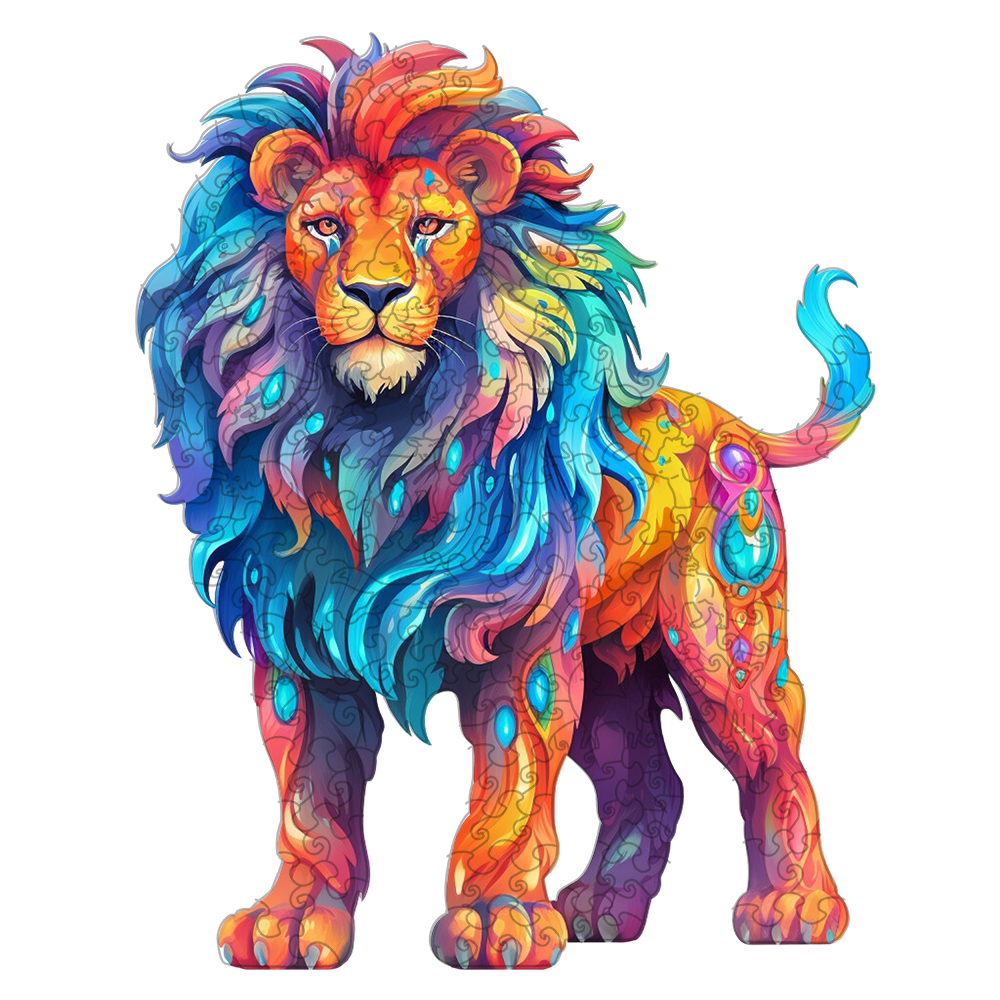 🔥LAST DAY 91% OFF-Colorful lion Wooden Jigsaw Puzzle