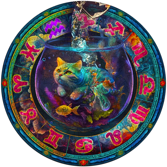 Cute colorful cats Wooden Jigsaw Puzzle