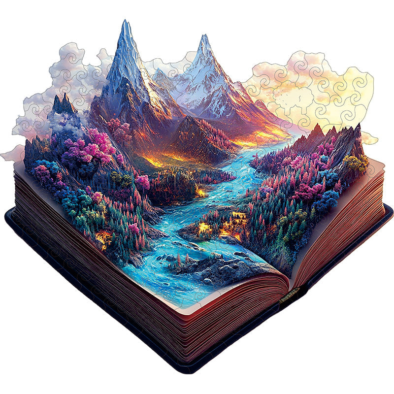 3D Magic Mountain Book Wooden Jigsaw Puzzle