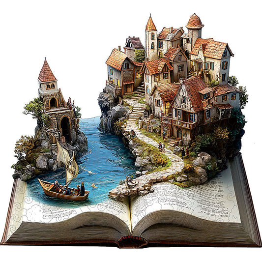 3D Coastal Village Wooden Jigsaw Puzzle