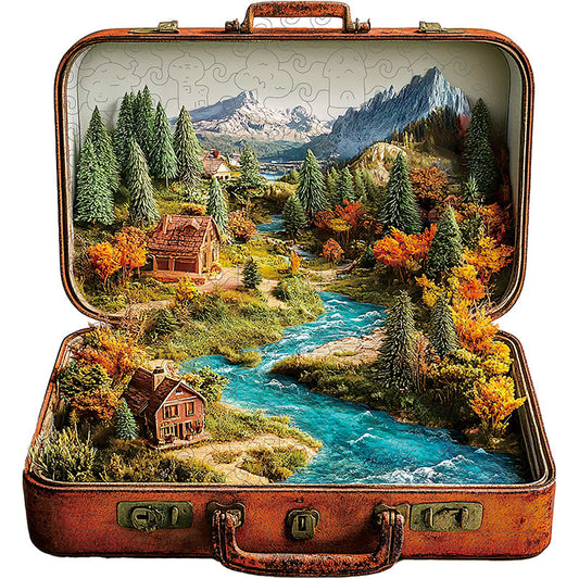 3D Scenic Suitcase Wooden Jigsaw Puzzle