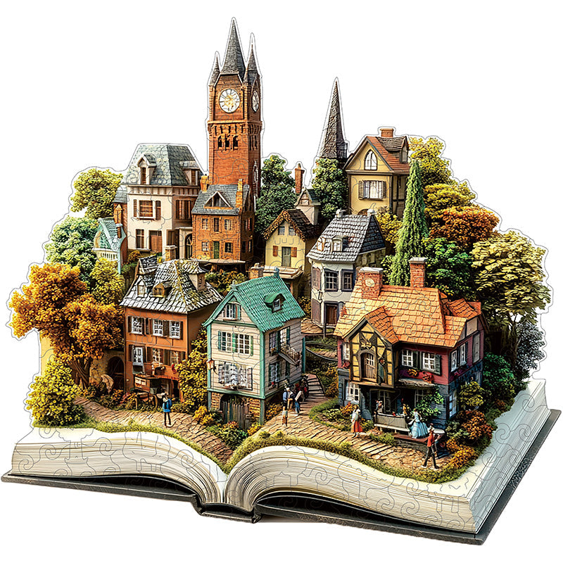 3D Town Square Wooden Jigsaw Puzzle