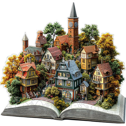 3D Autumn Village Wooden Jigsaw Puzzle
