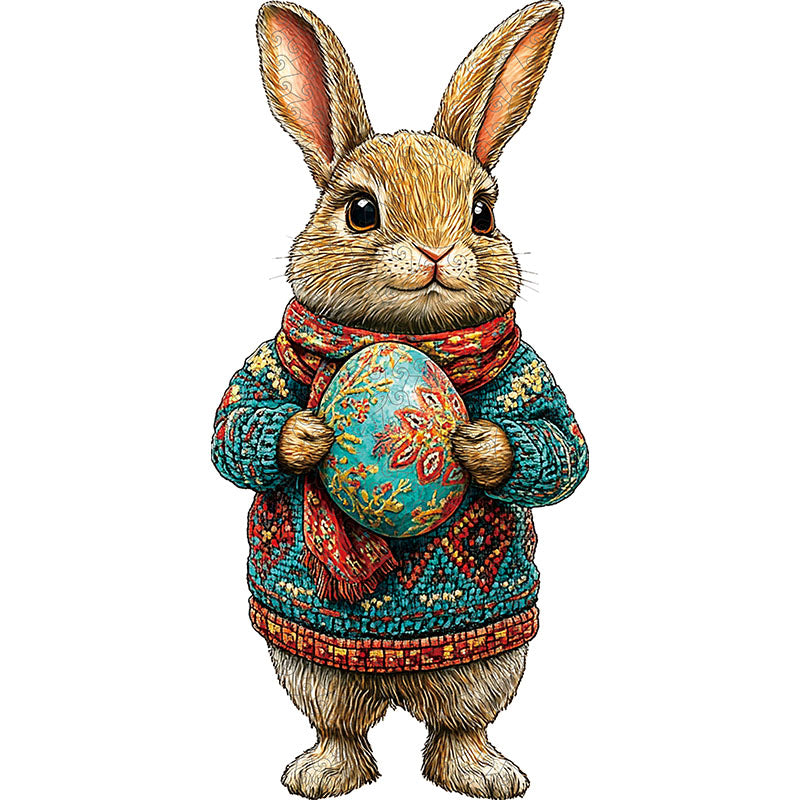 3D Upright Bunny Wooden Jigsaw Puzzle