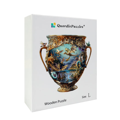 Dragons in a Majestic Vessel Wooden Jigsaw Puzzle