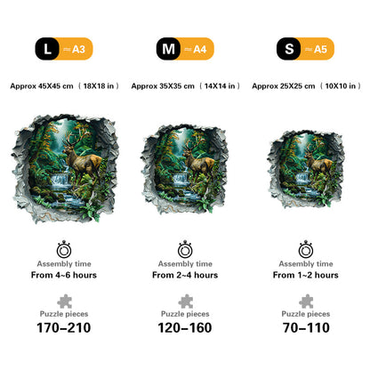 Stag in Enchanted Forest Wooden Jigsaw Puzzle