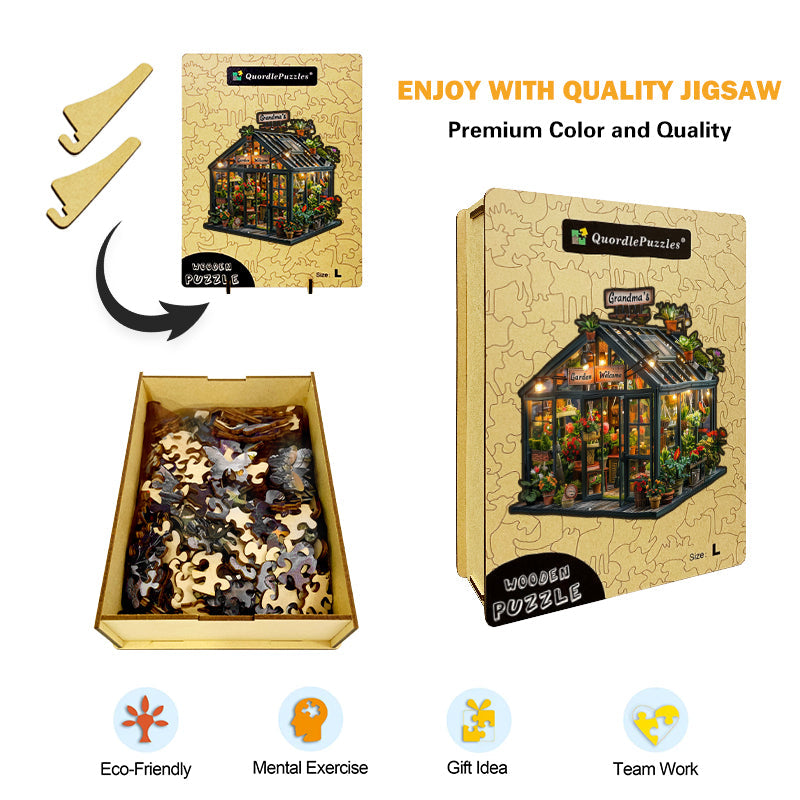 Grandma's Garden Greenhouse Wooden Jigsaw Puzzle