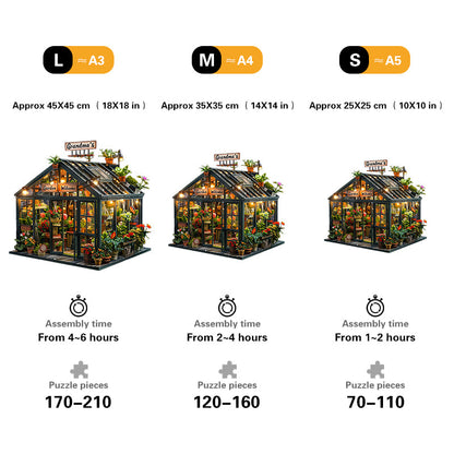Grandma's Garden Greenhouse Wooden Jigsaw Puzzle