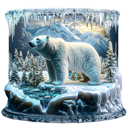 Polar Bear in Icy Wonderland Wooden Jigsaw Puzzle