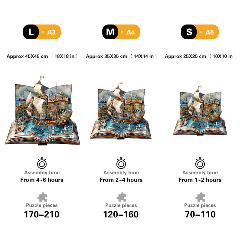Pop-up Shipyard Adventure Wooden Jigsaw Puzzle
