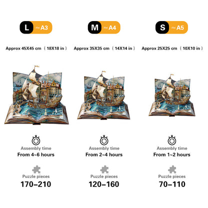 Pop-up Shipyard Adventure Wooden Jigsaw Puzzle