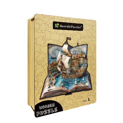 Pop-up Shipyard Adventure Wooden Jigsaw Puzzle