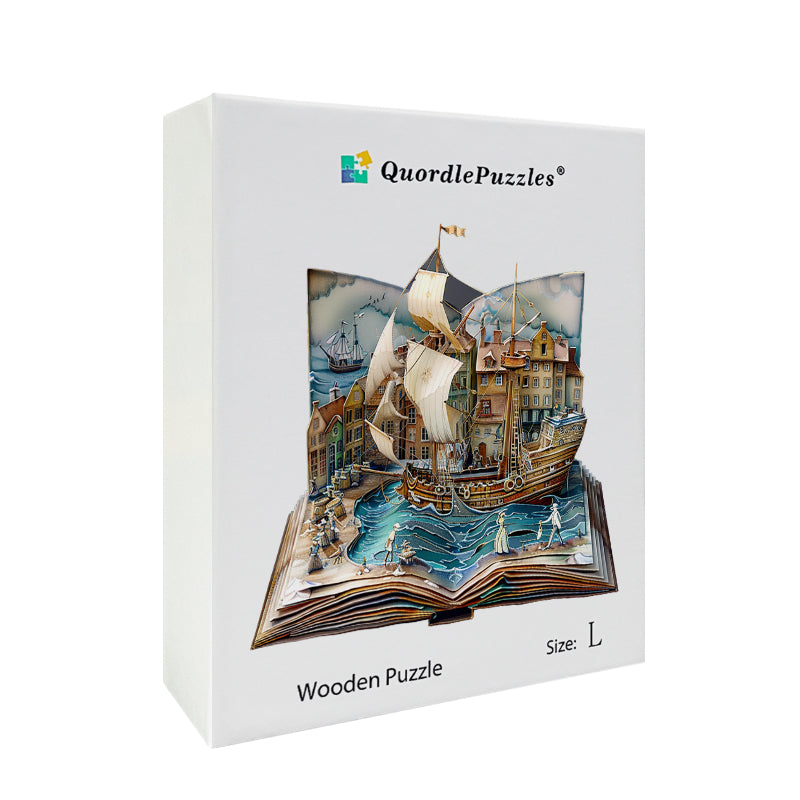 Pop-up Shipyard Adventure Wooden Jigsaw Puzzle