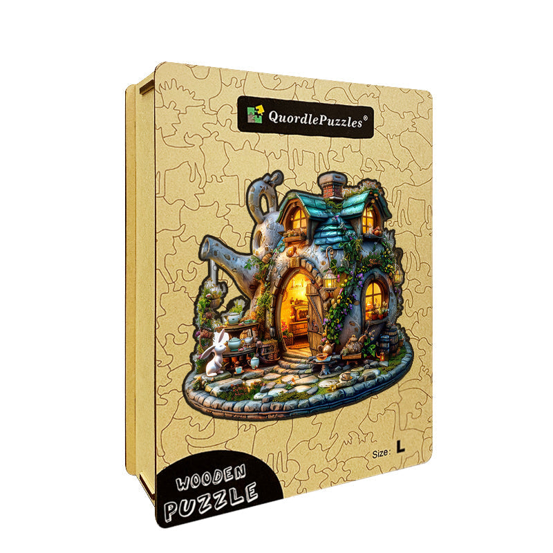 Teapot Cottage Wooden Jigsaw Puzzle