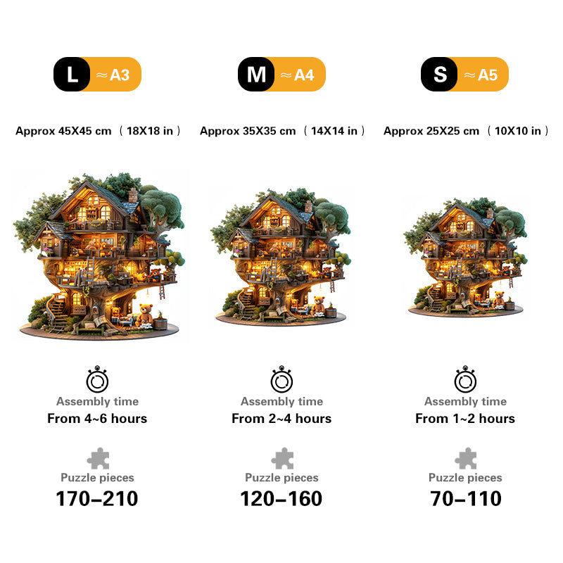 Teddy Bear Treehouse Wooden Jigsaw Puzzle