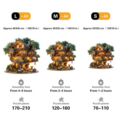 Teddy Bear Treehouse Wooden Jigsaw Puzzle