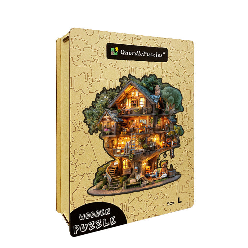 Teddy Bear Treehouse Wooden Jigsaw Puzzle