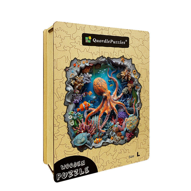 Underwater World with Octopus Wooden Jigsaw Puzzle
