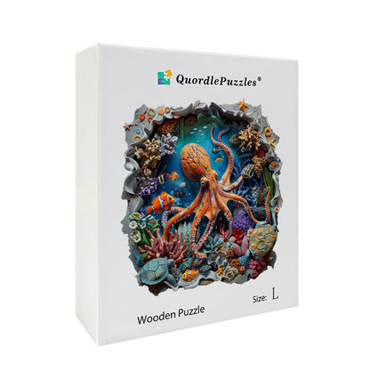Underwater World with Octopus Wooden Jigsaw Puzzle