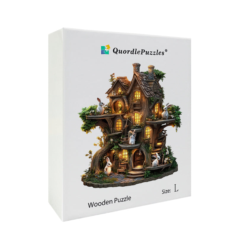 Rabbit Treehouse Wooden Jigsaw Puzzle