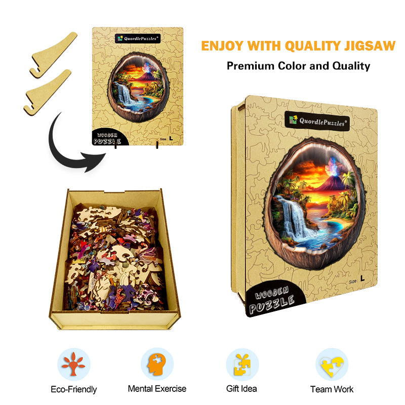 Volcanic Island Paradise Wooden Jigsaw Puzzle