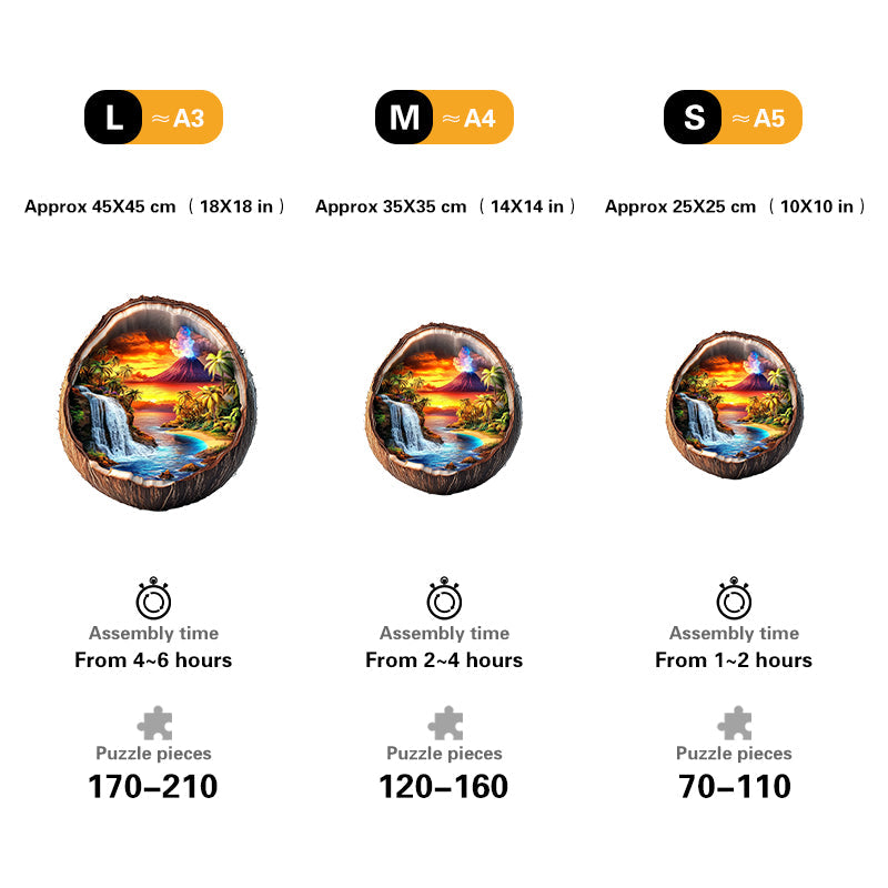 Volcanic Island Paradise Wooden Jigsaw Puzzle