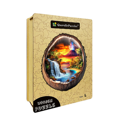 Volcanic Island Paradise Wooden Jigsaw Puzzle