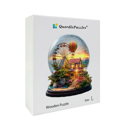 Ferris Wheel at Sunset Wooden Jigsaw Puzzle